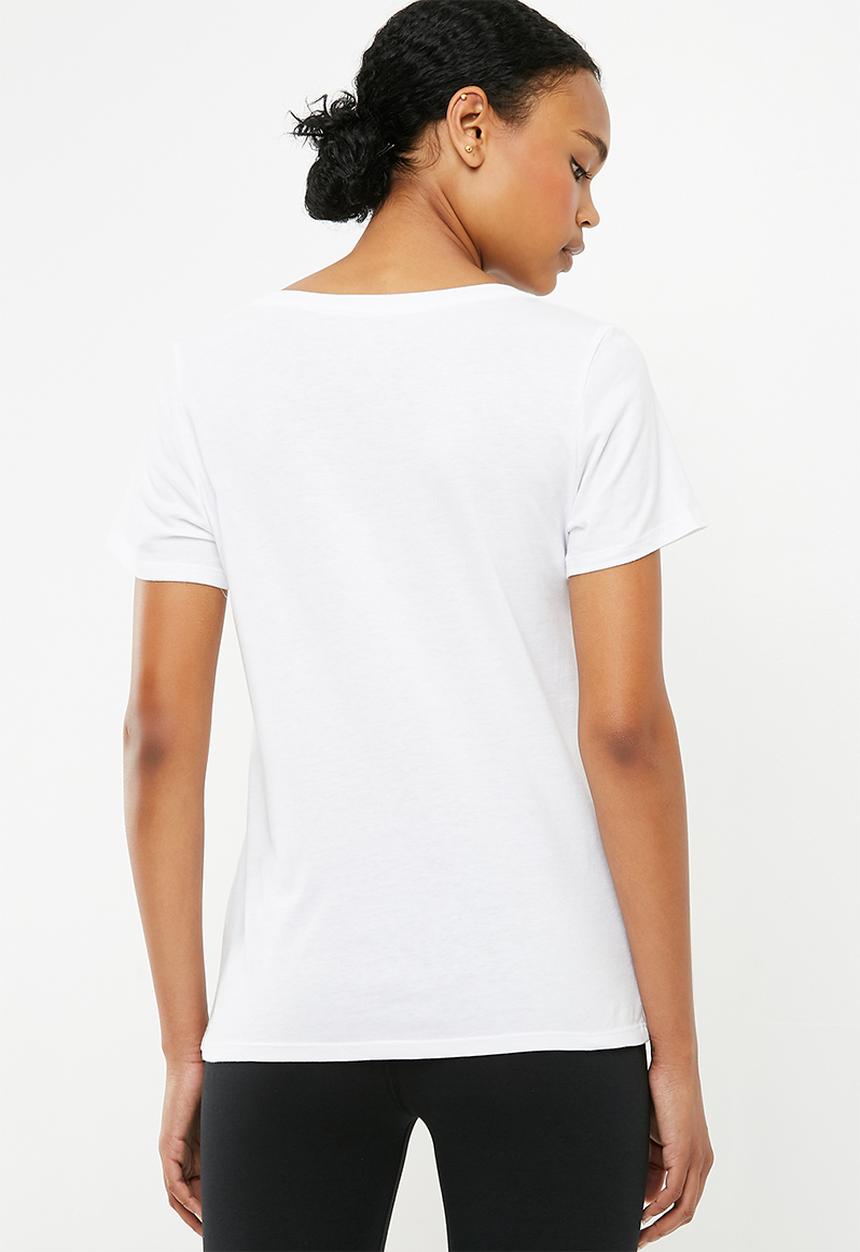 Nike - V - neck tee - white & black