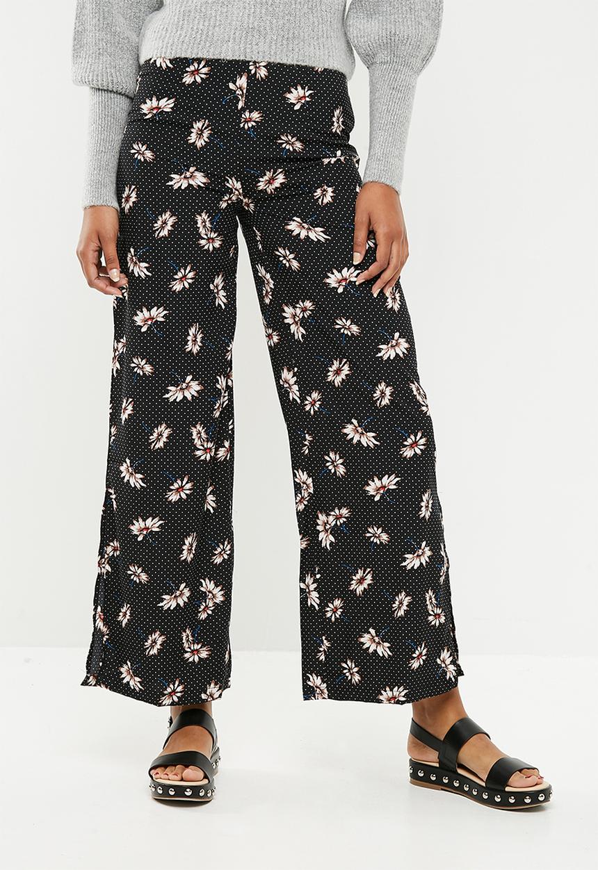New Look - Flossy wide leg pants - black 