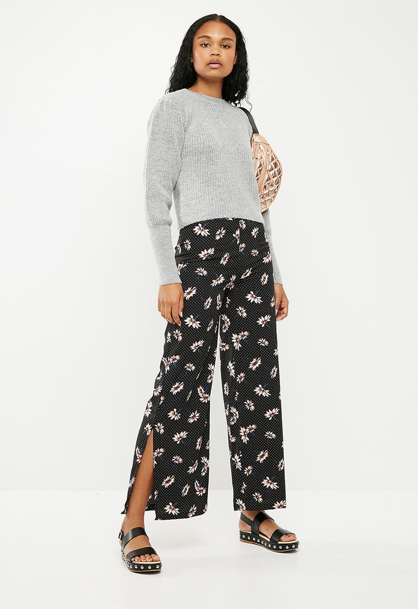 New Look - Flossy wide leg pants - black 