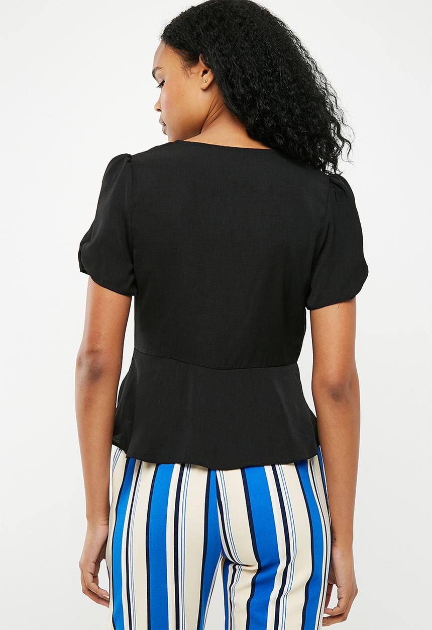 New Look - Sofia button detail blouse - black