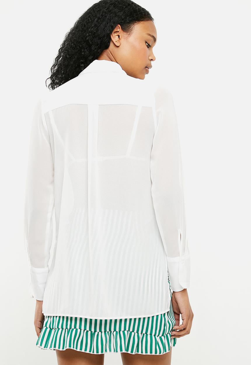 New Look - Popcorn chiffon shirt - white 