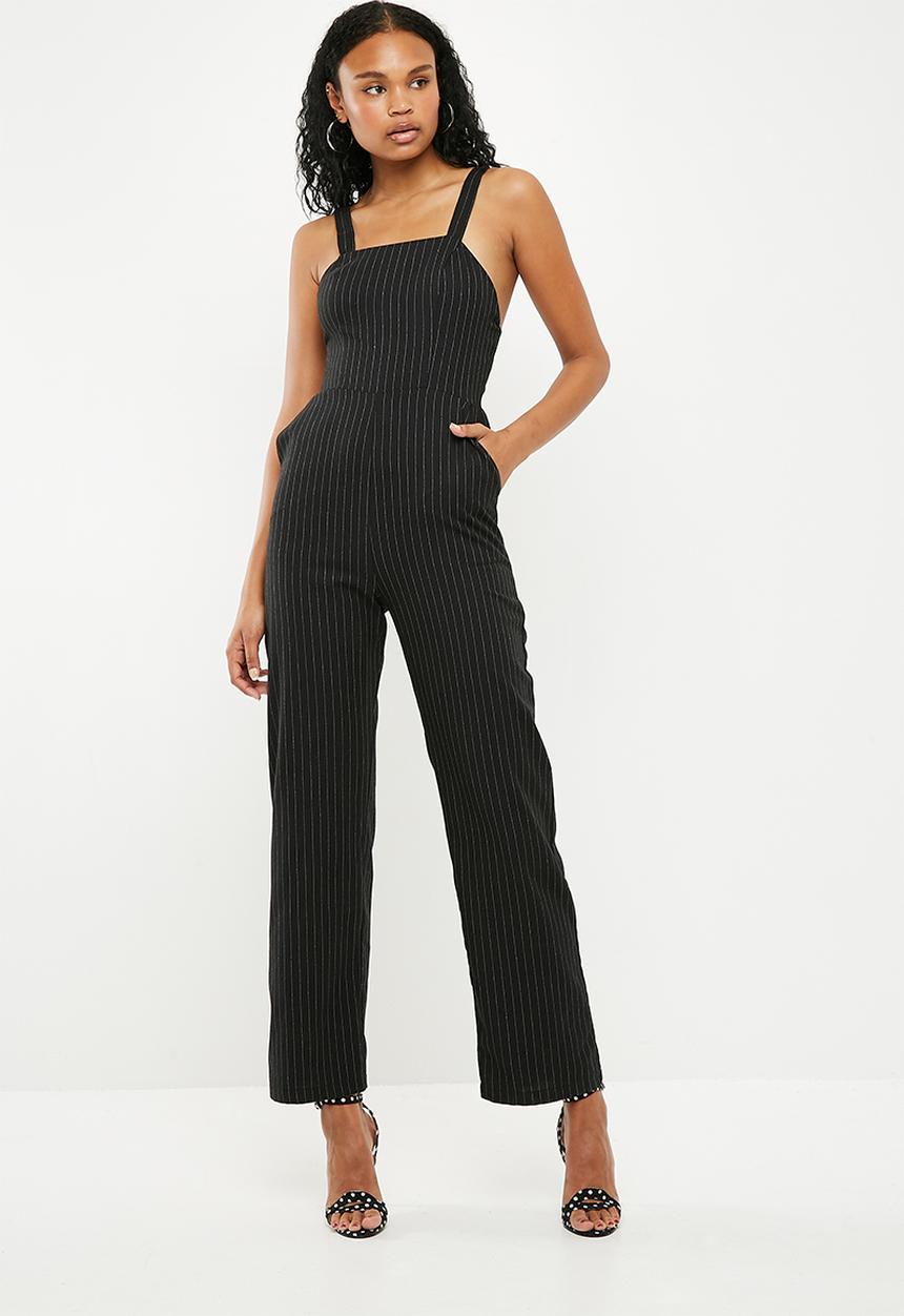 Superbalist - Wide leg square jumpsuit - black