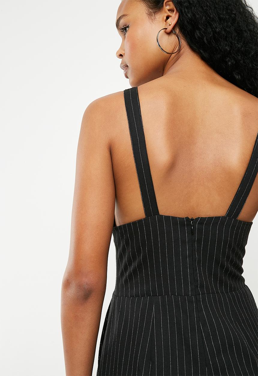Superbalist - Wide leg square jumpsuit - black