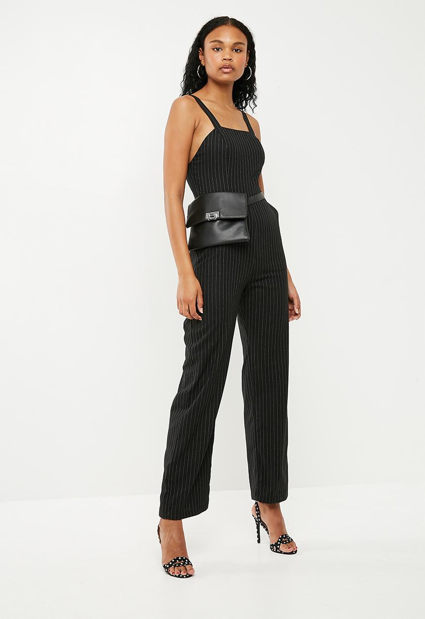 Superbalist - Wide leg square jumpsuit - black