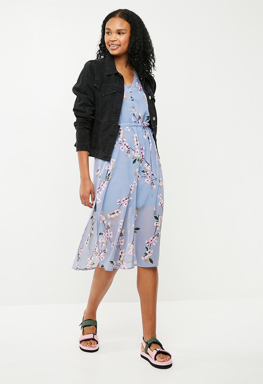 New Look - Anna floral lace midi dress - blue 