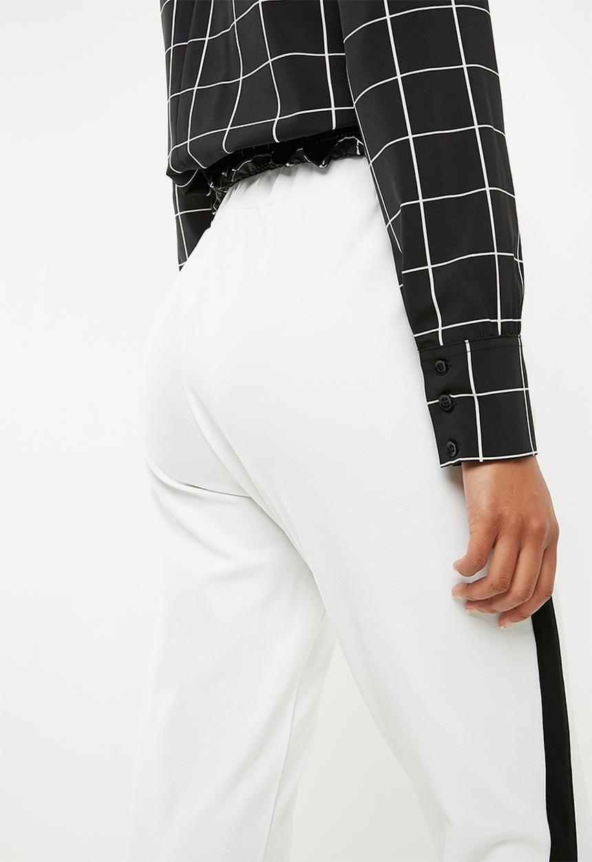 New Look - Contrast stripe trouser - white 
