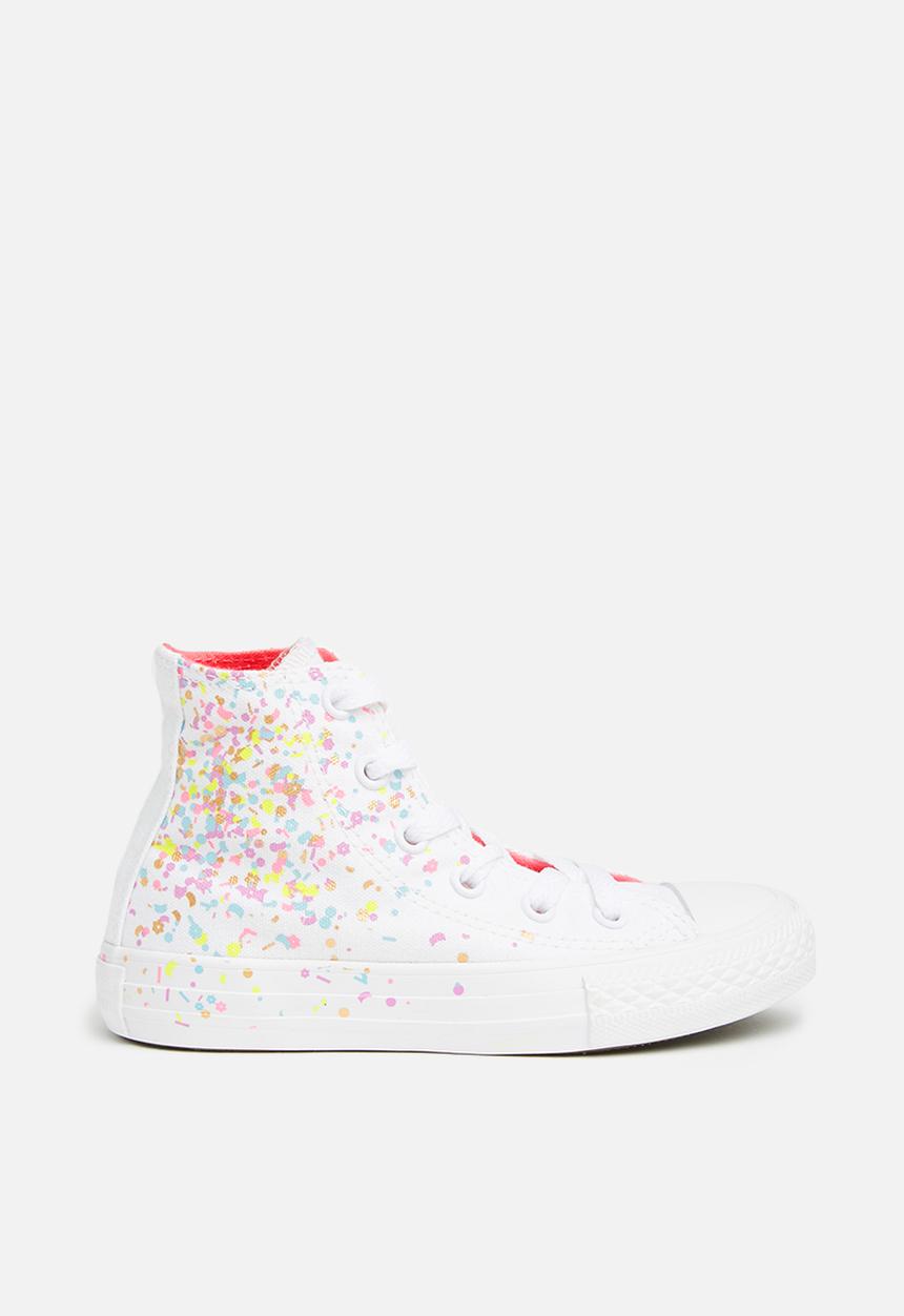 Converse - Chuck Taylor All Star Hi - white/multi/neon pink