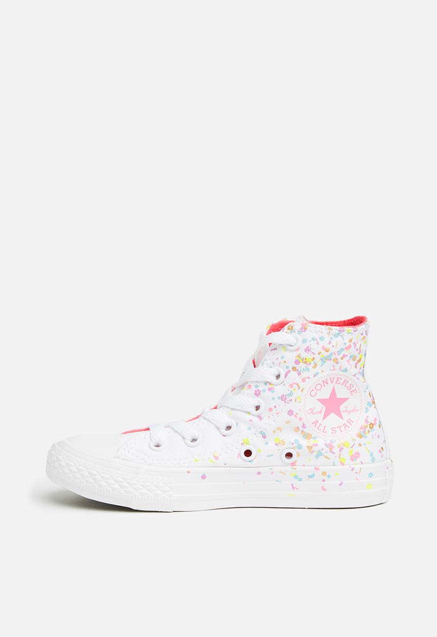 Converse - Chuck Taylor All Star Hi - white/multi/neon pink