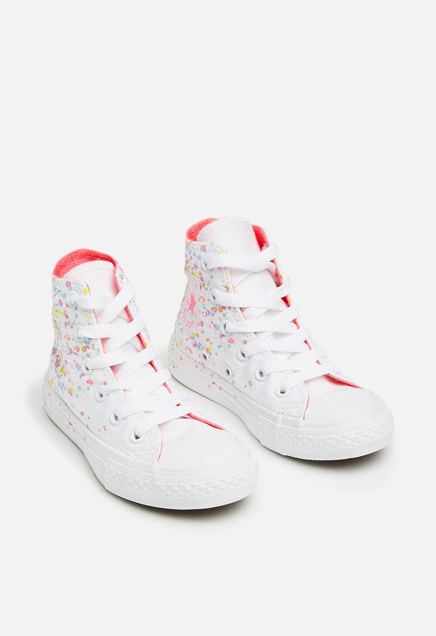 Converse - Chuck Taylor All Star Hi - white/multi/neon pink