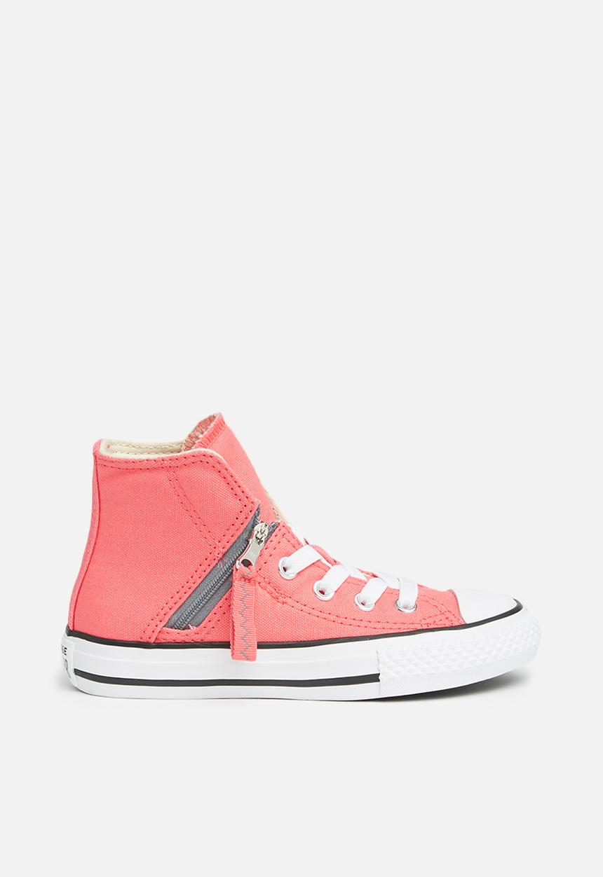 Converse - Chuck Taylor All Star Pull-Zip Hi - punch coral/cool grey/white