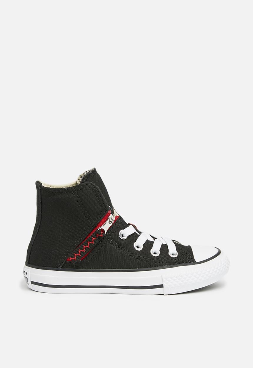 Converse - Chuck Taylor All Star Pull-Zip Hi - black/enamel red/white