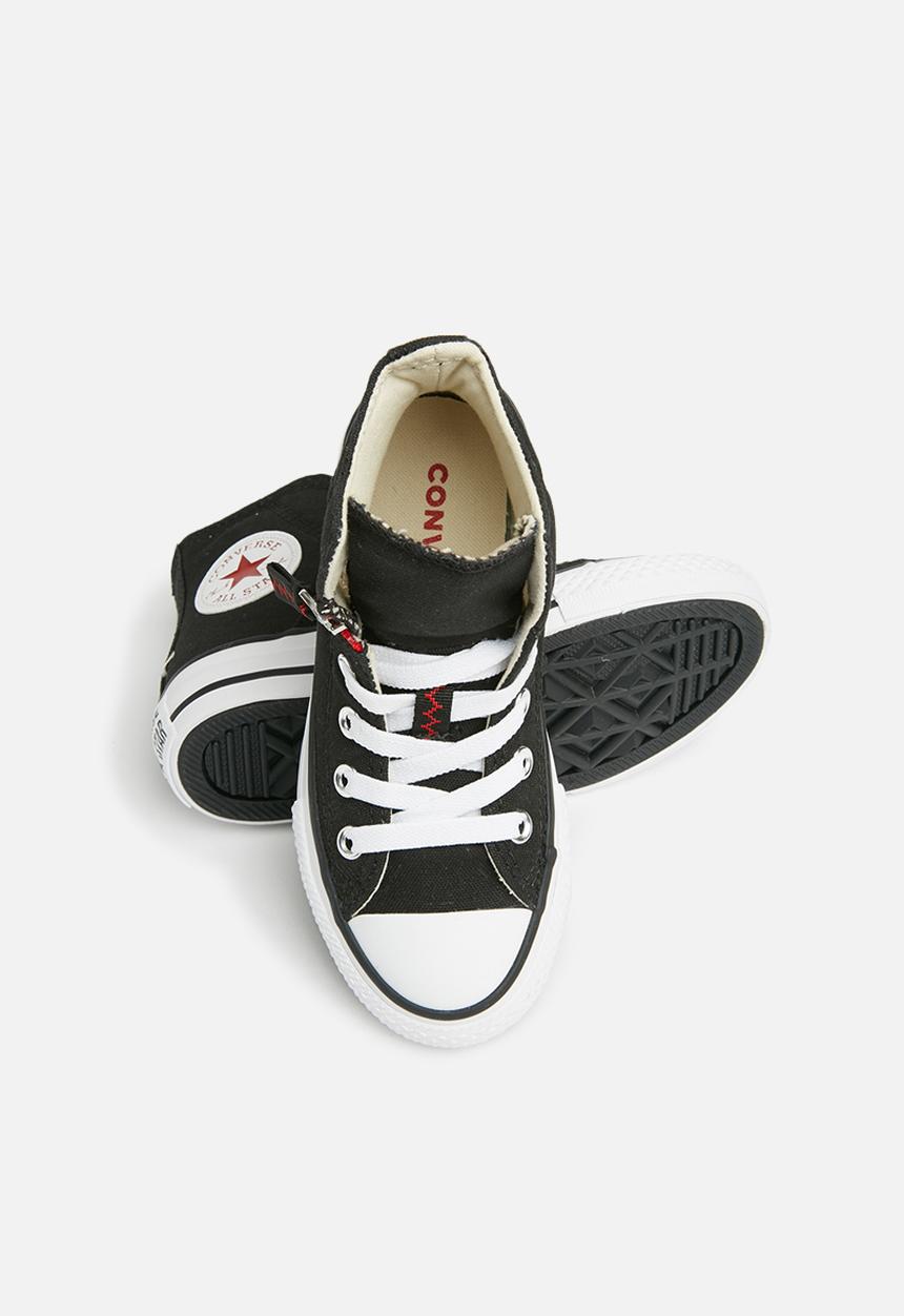 Converse - Chuck Taylor All Star Pull-Zip Hi - black/enamel red/white