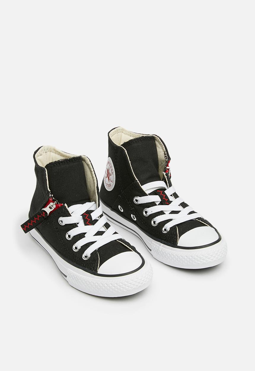 Converse - Chuck Taylor All Star Pull-Zip Hi - black/enamel red/white