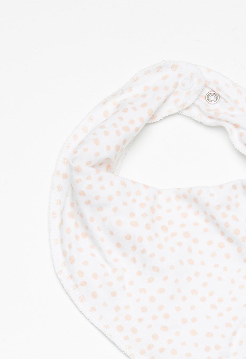 Name It - Desin jersey scarf bib - peach & white 