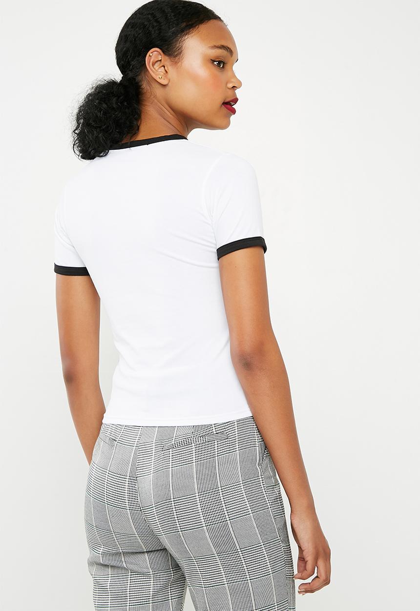 Missguided - Rainbow short sleeve ringer T-shirt - multi