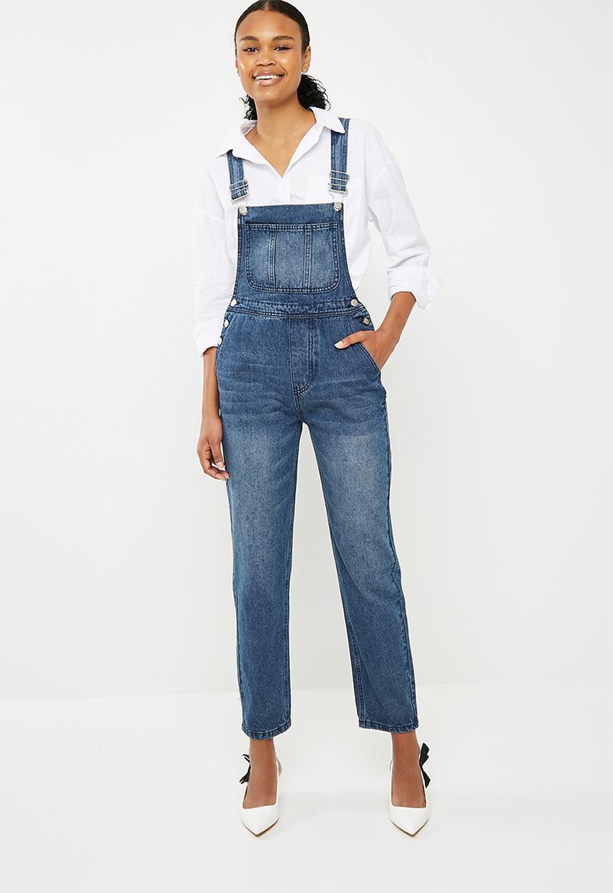 Superbalist - Wide leg dungarees - blue 