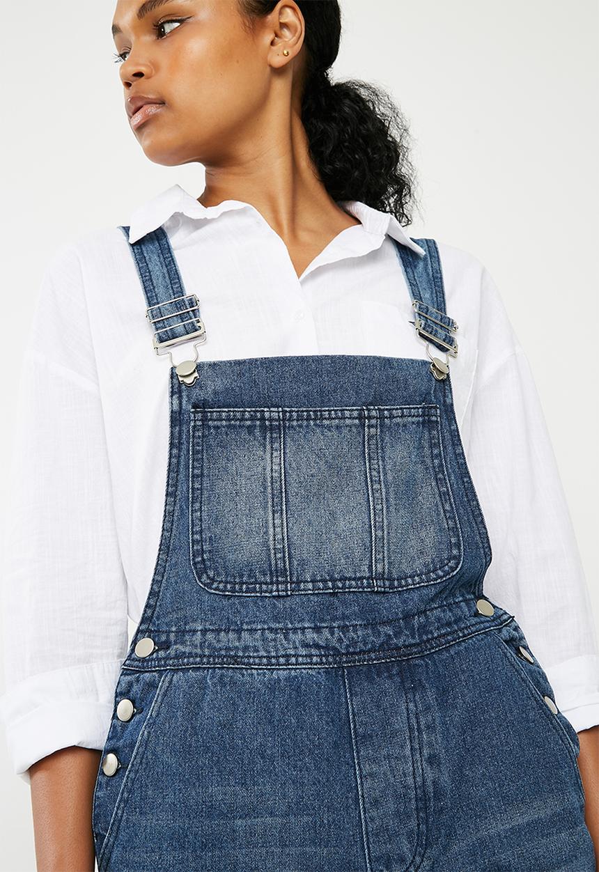 Superbalist - Wide leg dungarees - blue 