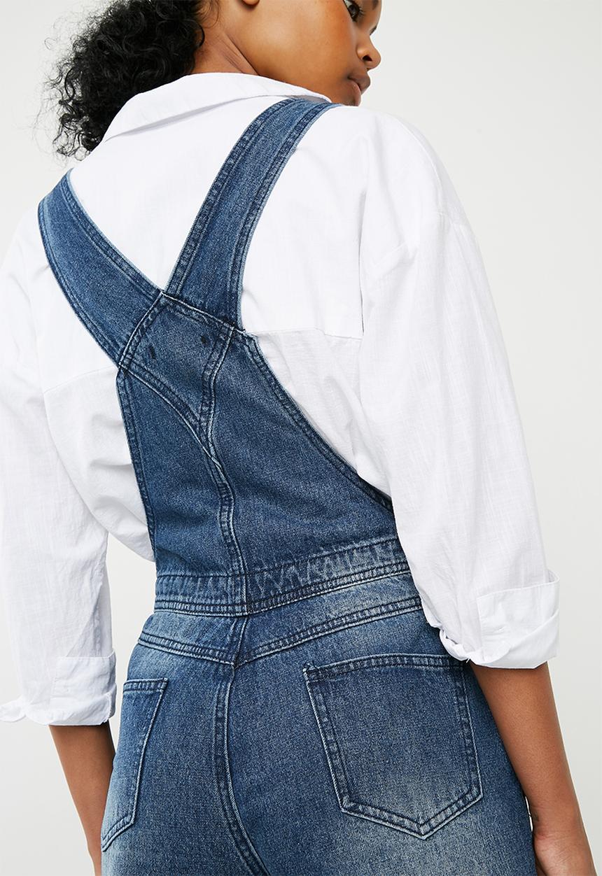Superbalist - Wide leg dungarees - blue 