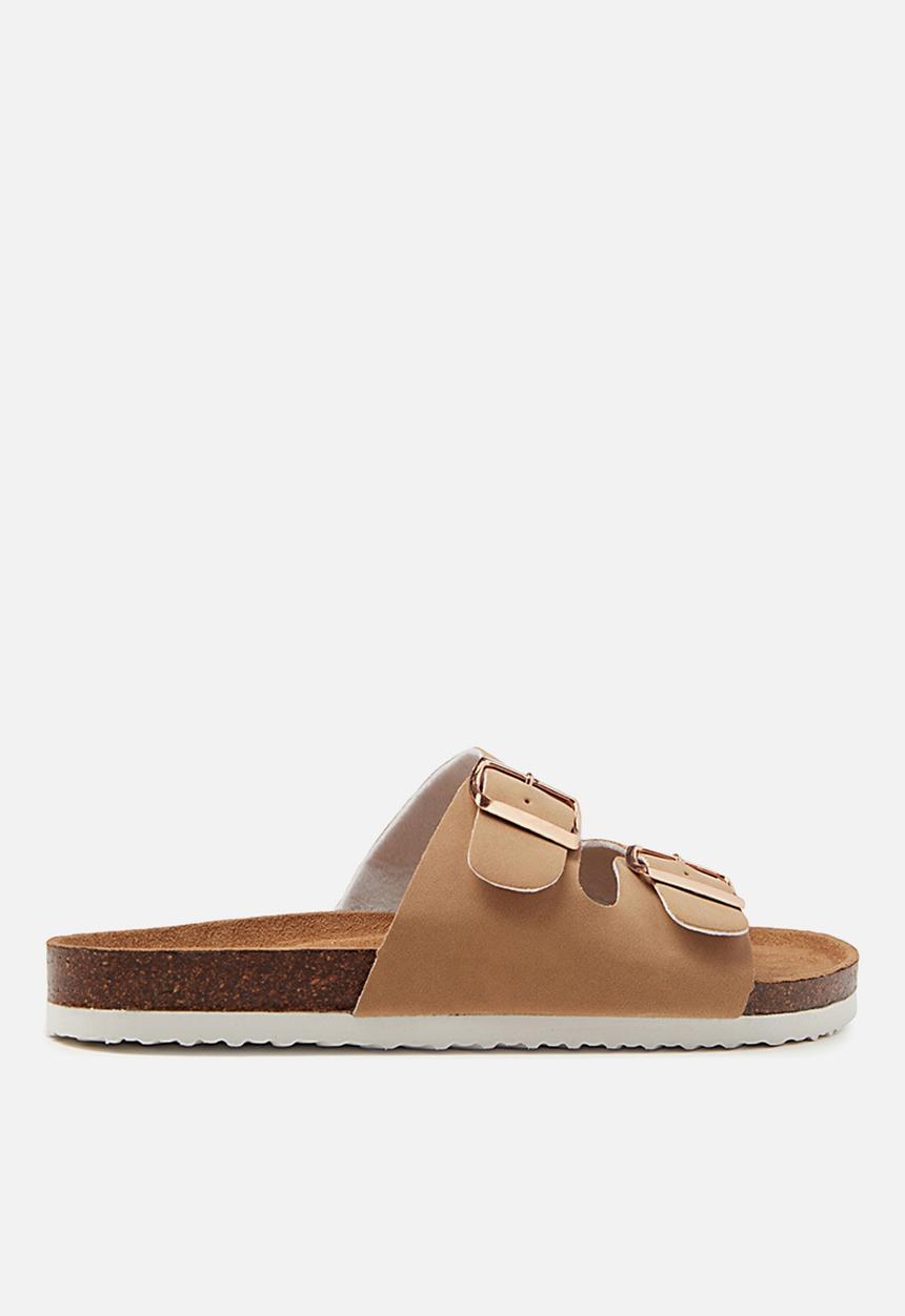 Cotton On - Rex double buckle slide - camel pu