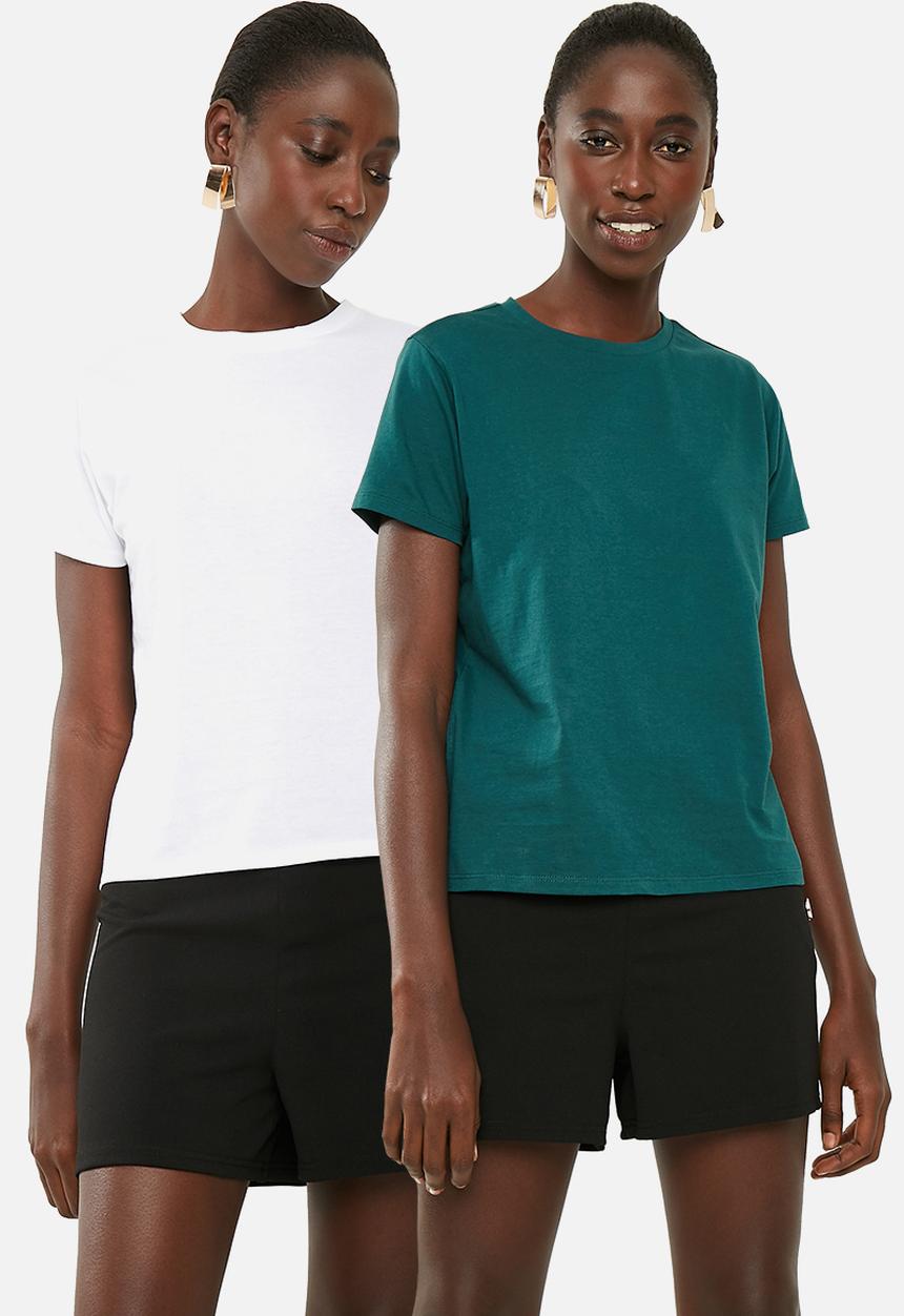 Superbalist - Crew neck 2 pack tee - white & green