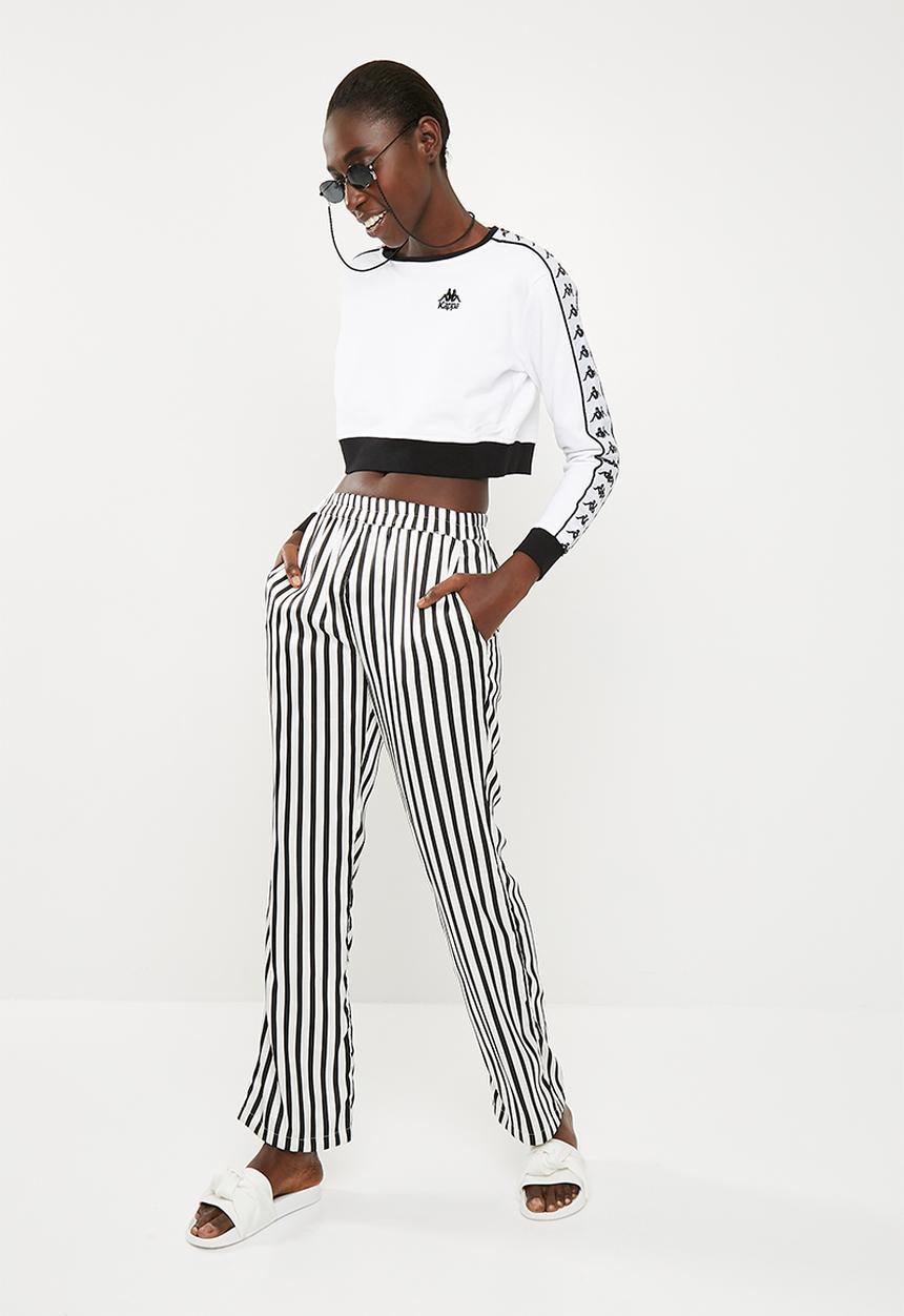 KAPPA - Authentic long sleeved crew neck top - white & black