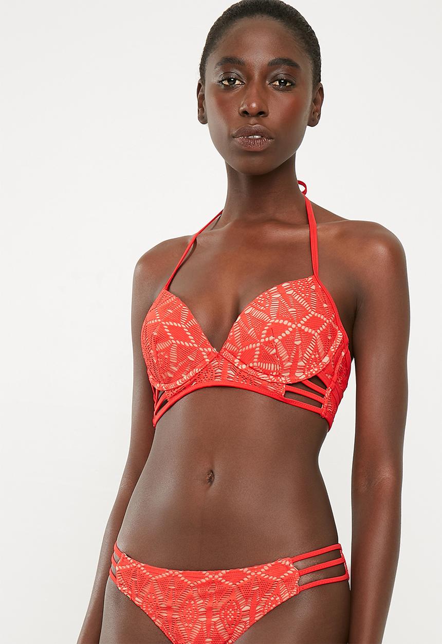 New Look - Crochet plunge - red 