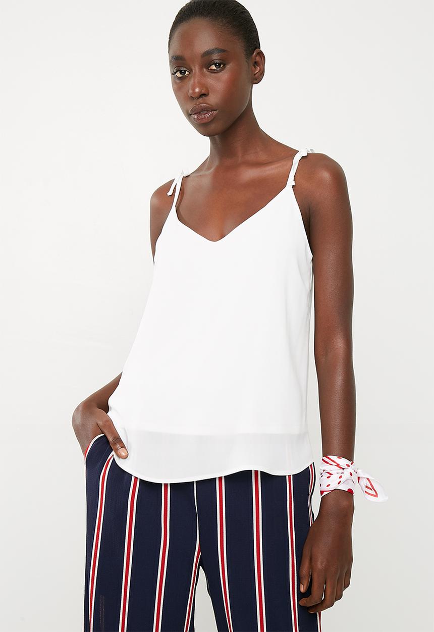 Superbalist - Tie shoulder cami top - white