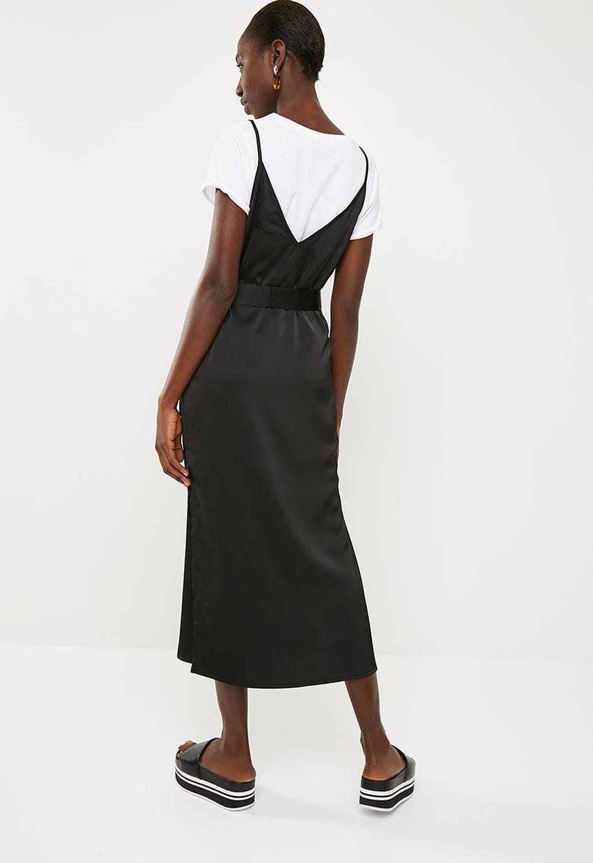 Superbalist - Tie column slip dress - black