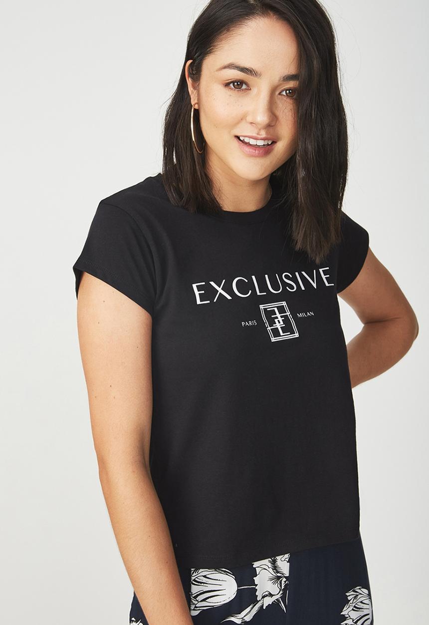 Cotton On - Tbar friends summer  graphic tee - black
