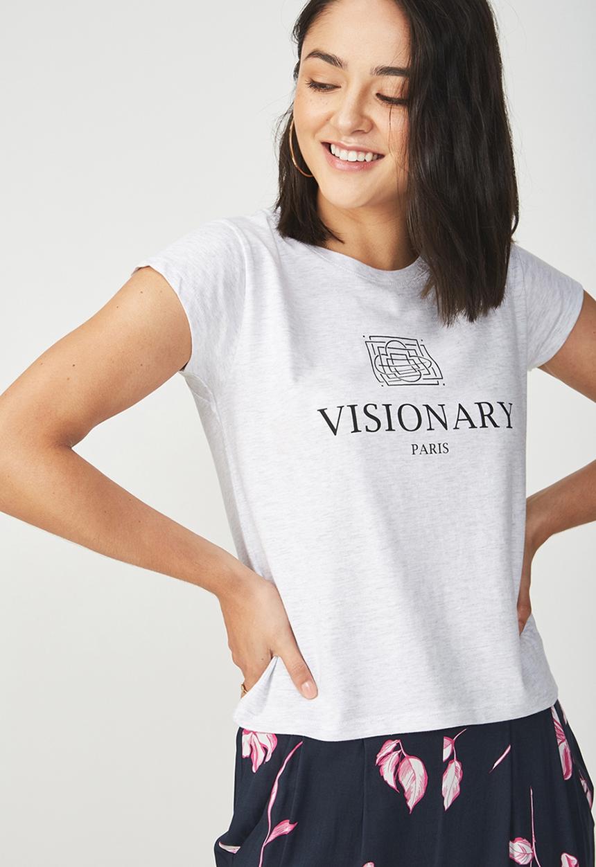 Cotton On - Tbar friends summer  graphic tee - silver 