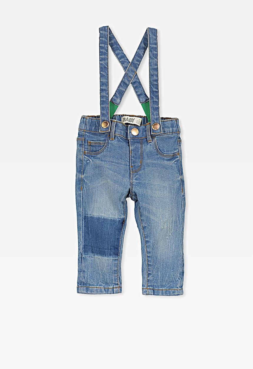 Cotton On - Arlo denim brace pant - light blue 