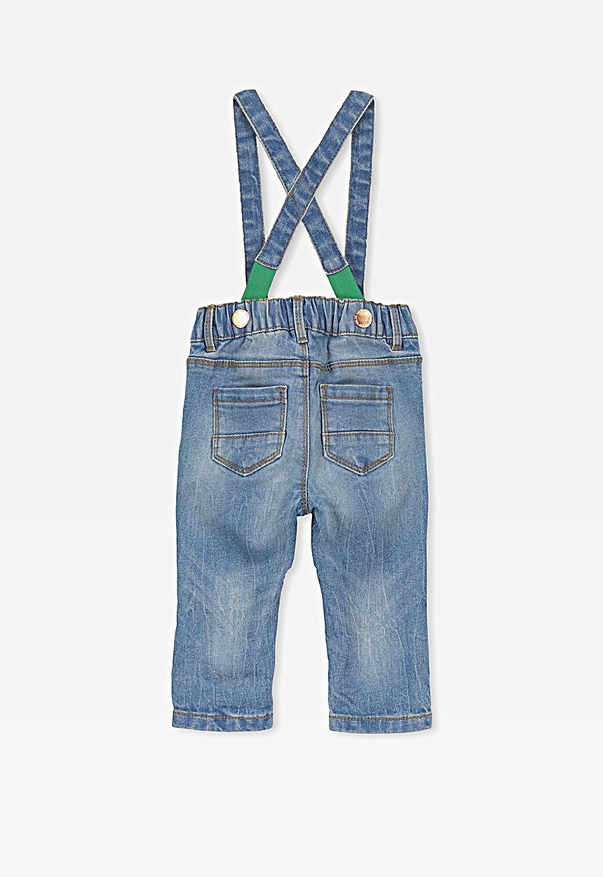 Cotton On - Arlo denim brace pant - light blue 