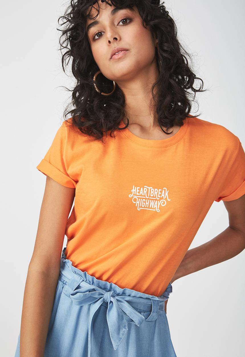 Cotton On - Tbar fox summer graphic T-shirt - oranege