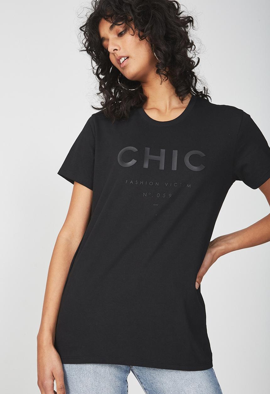 Cotton On - Tbar fox summer graphic T-shirt - black