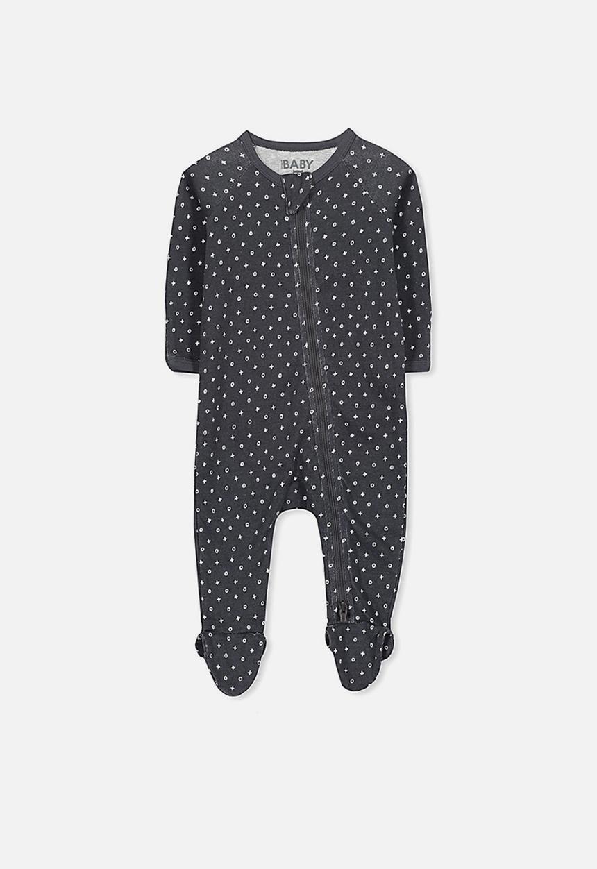 Cotton On - Long sleeve zip through romper - grey