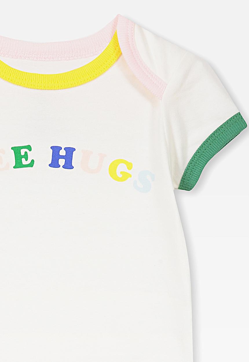 Cotton On - Mini short sleeve bubbysuit - white