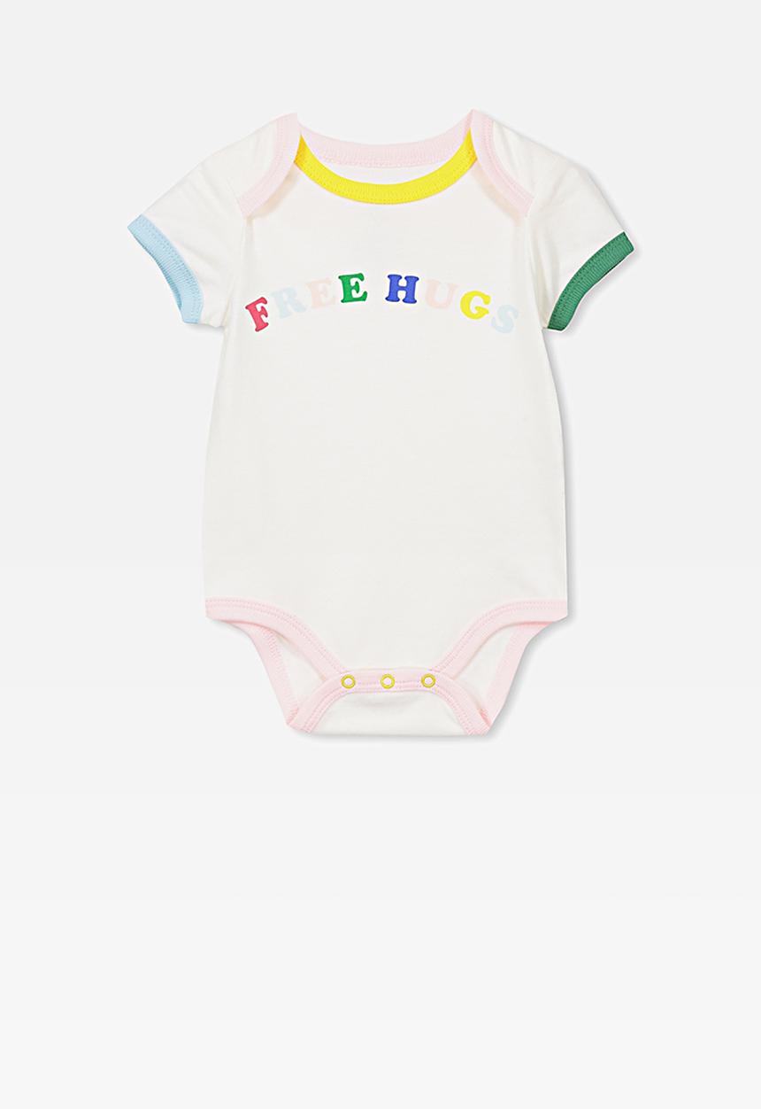 Cotton On - Mini short sleeve bubbysuit - white