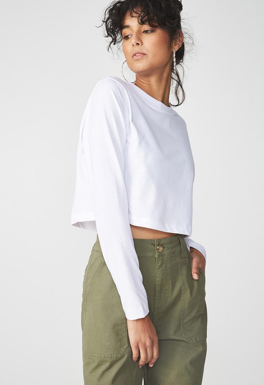 Cotton On - The urban summer long sleeve top - white