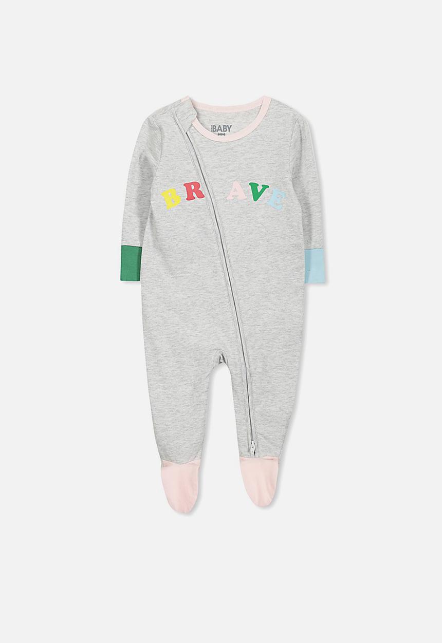 Cotton On - Mini zip through romper - grey 