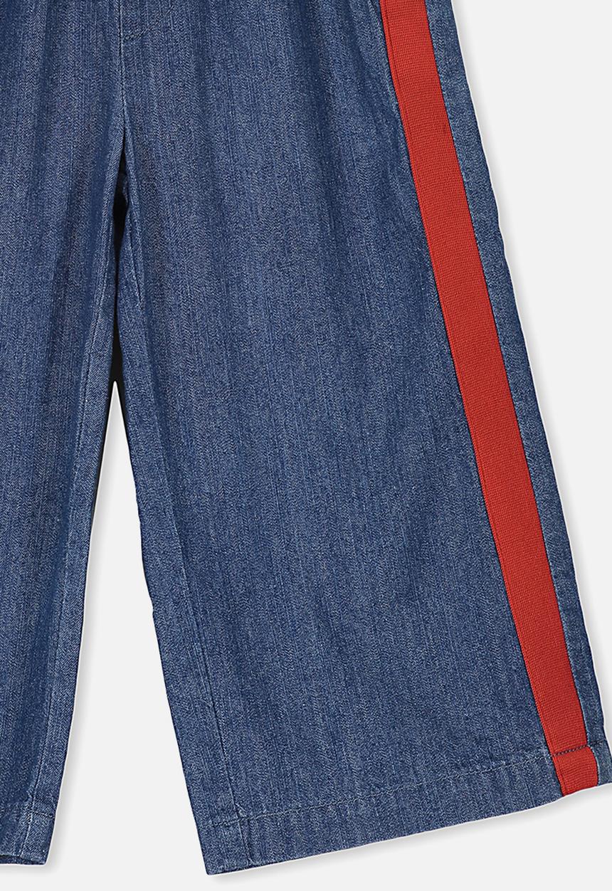 Cotton On - Isla wide leg crop pants - blue 