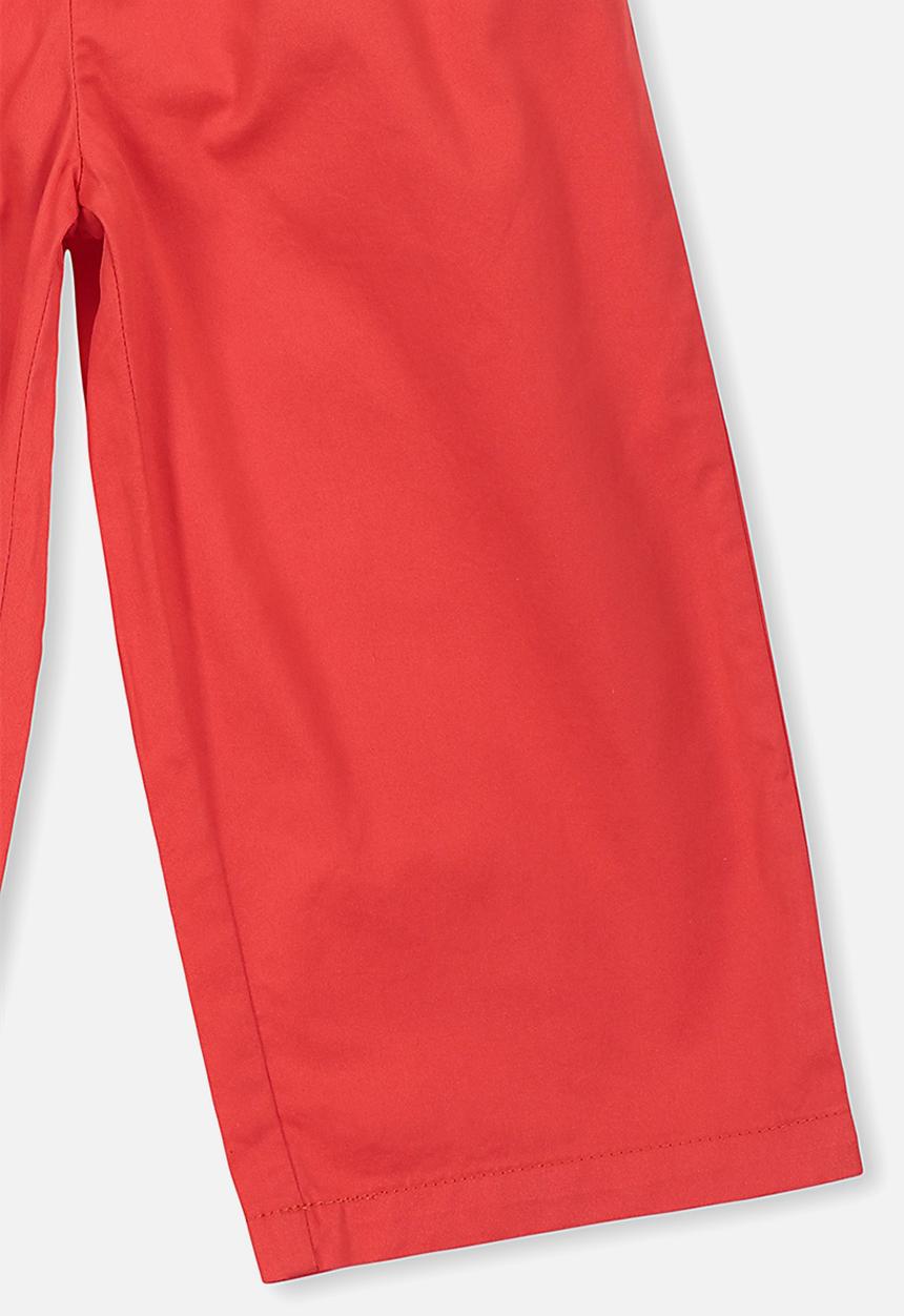 Cotton On - Isla wide leg crop pants - red 