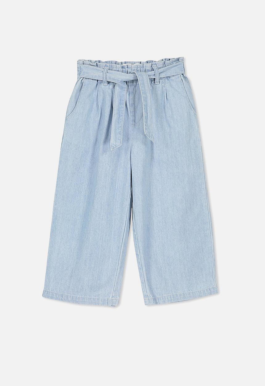 Cotton On - Isla wide leg crop pant - blue 