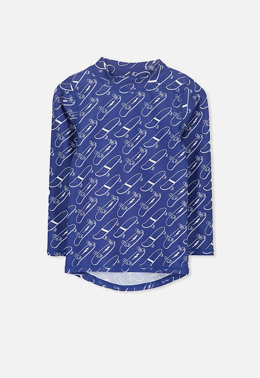 Cotton On - Fraser long sleeve rash vest - blue