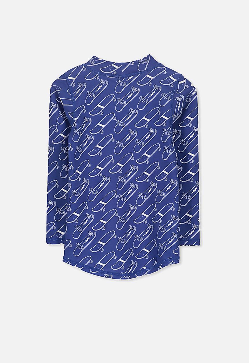 Cotton On - Fraser long sleeve rash vest - blue