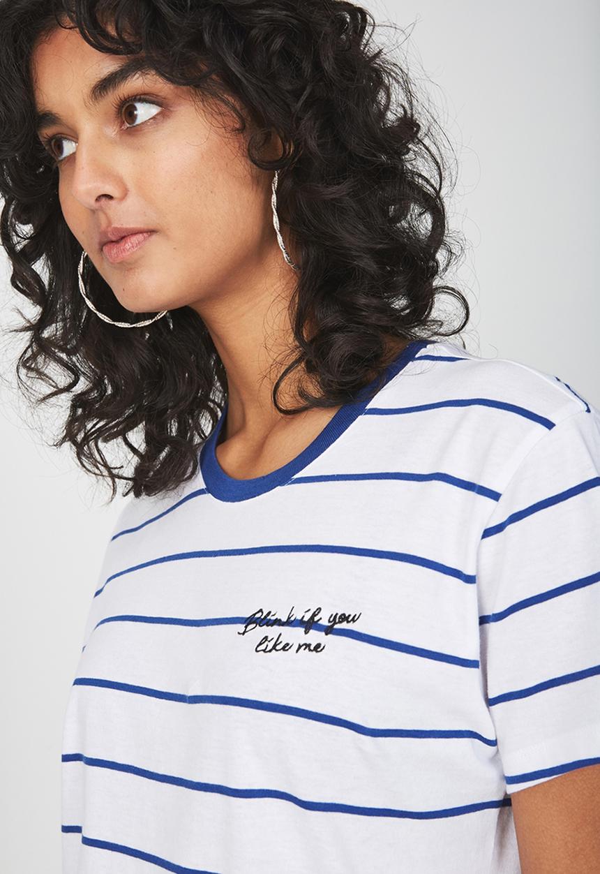 Cotton On - Tbar fox summer graphic t-shirt - white & blue