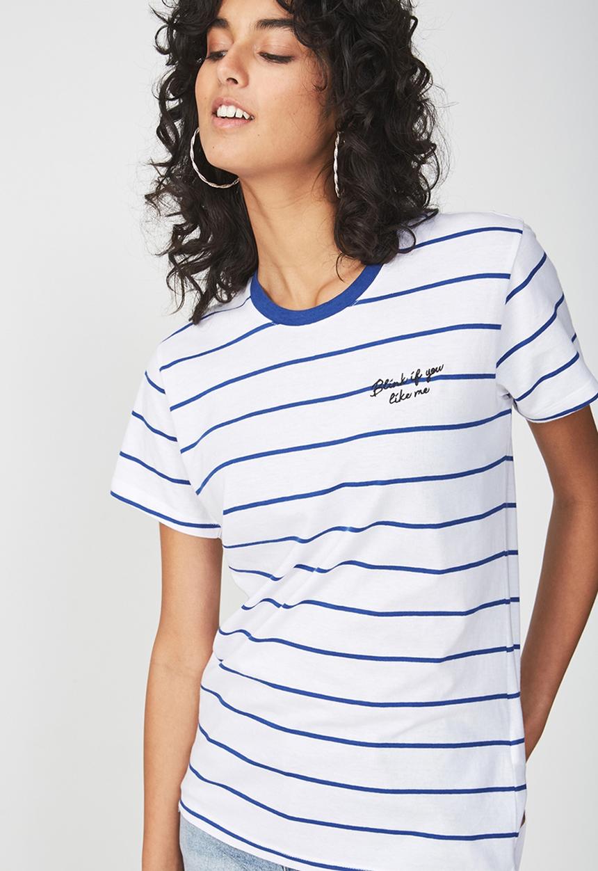 Cotton On - Tbar fox summer graphic t-shirt - white & blue