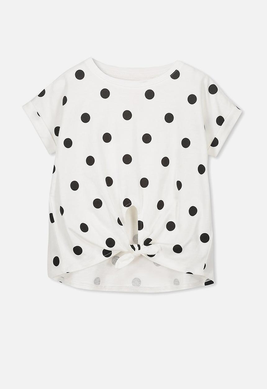 Cotton On - Chloe short sleeve top - white & black 