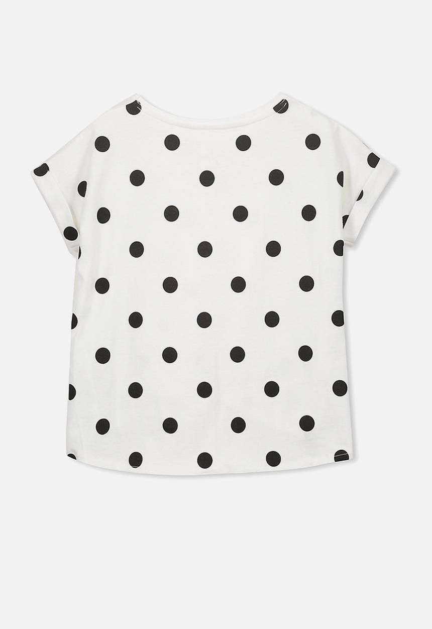 Cotton On - Chloe short sleeve top - white & black 