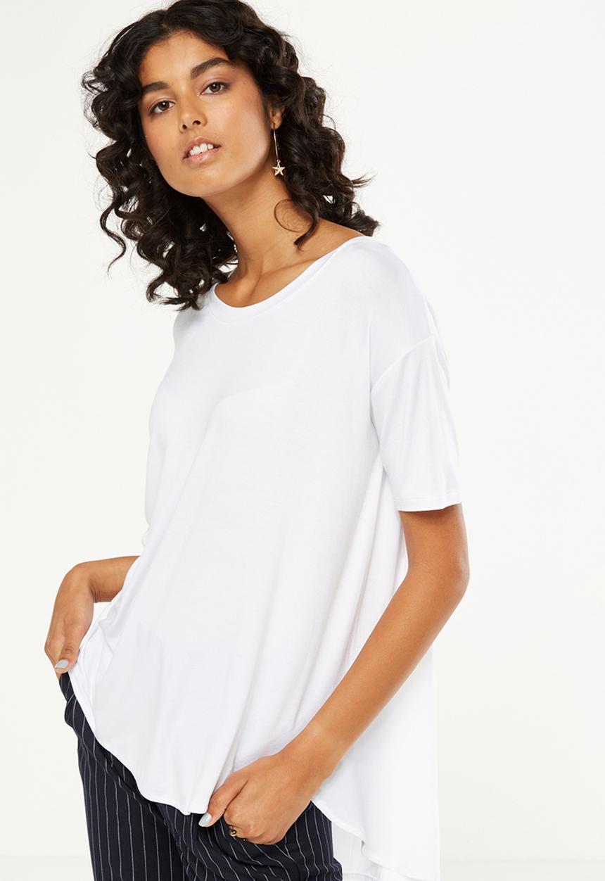 Cotton On - Lara spliced summer tunic elbow sleeve top - white