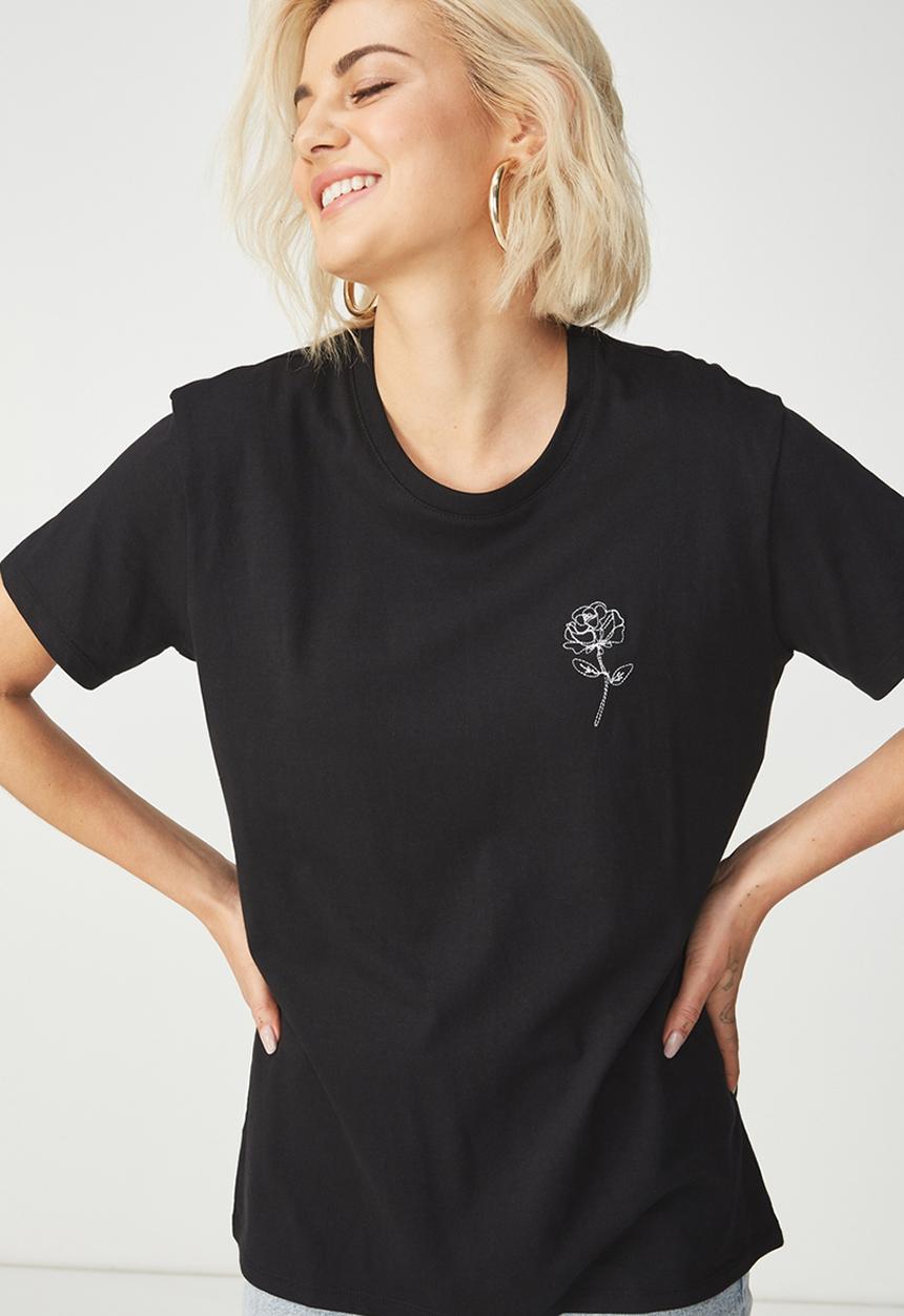 Cotton On - Tbar fox summer graphic T-shirt - black